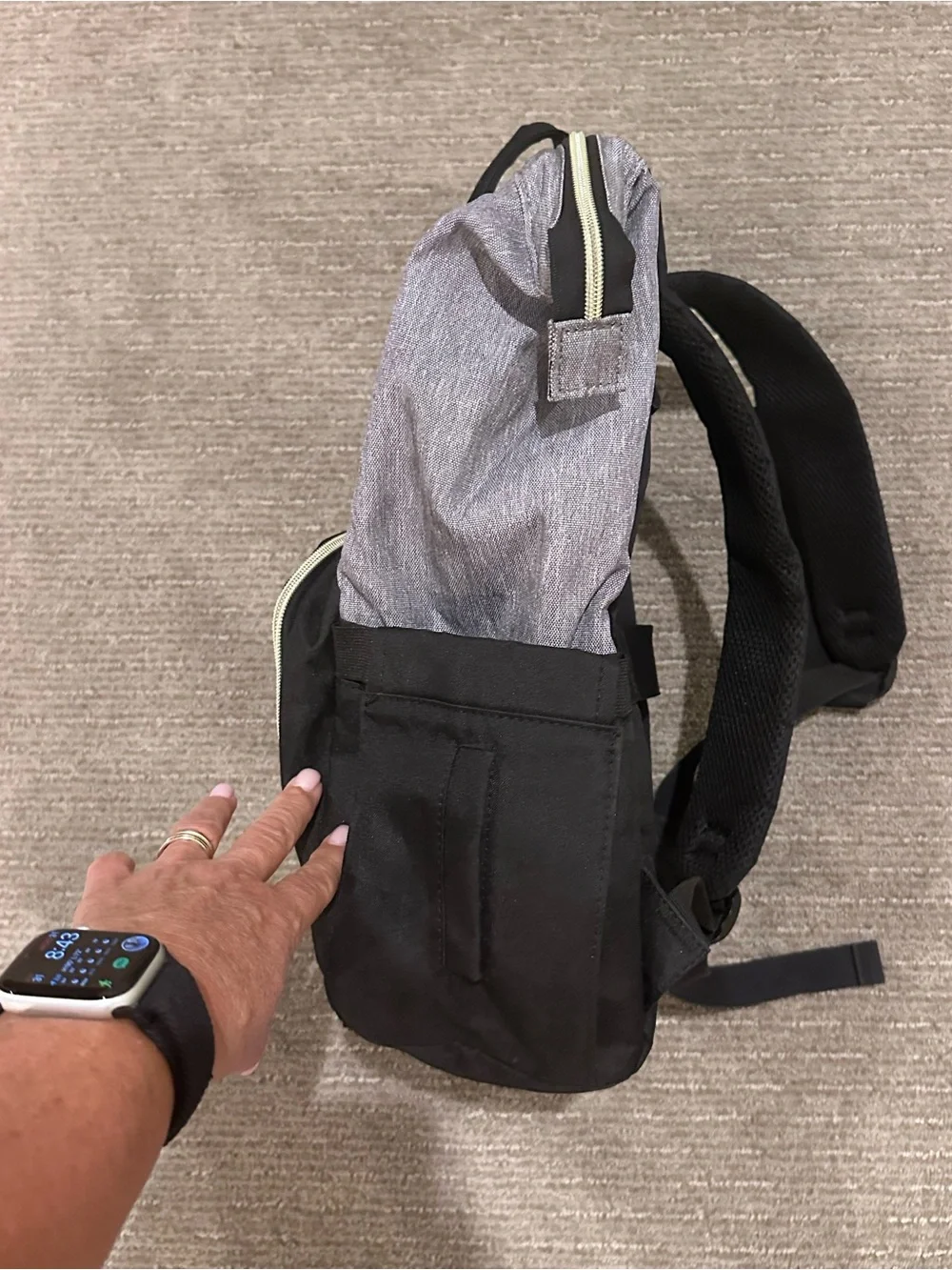 Lovevook Two-Tone Black and Gray Laptop Backpack Tote